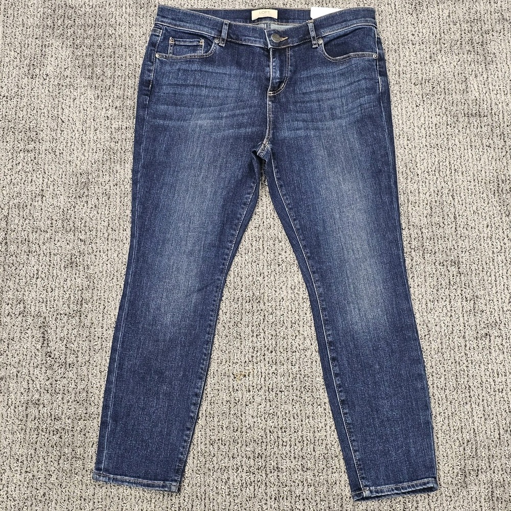 Women's Loft Jeans - Modern Skinny Petite Dark Wash Size 10P NWT
